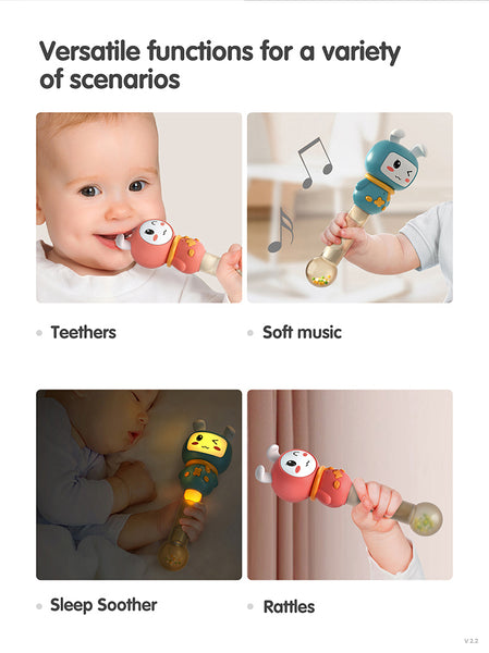Musical Baby Bunny Rattle Toy with light and sound
