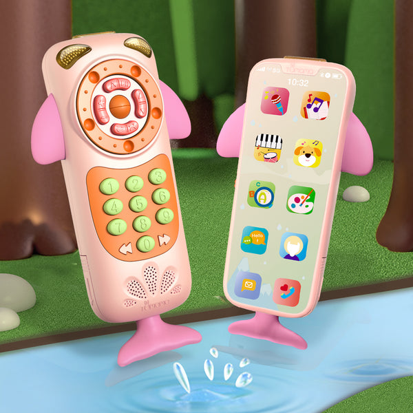 2 in 1 back to back Whale Touch Screen Mobile Phone Toy