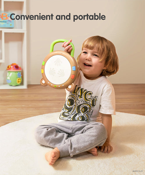 Musical Drum Bear Shaped - Brown