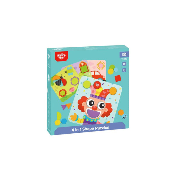 4 in 1 Chunky Wooden Shape Puzzle