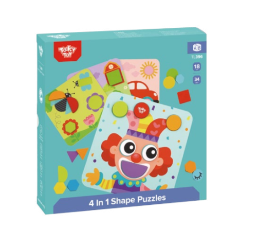 4 in 1 Chunky Wooden Shape Puzzle
