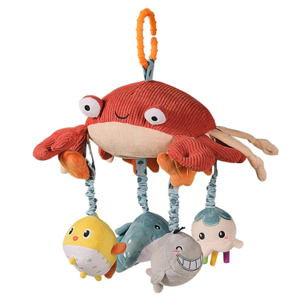 Plush Crab & Sea Animals Hanging Soft Toy Set
