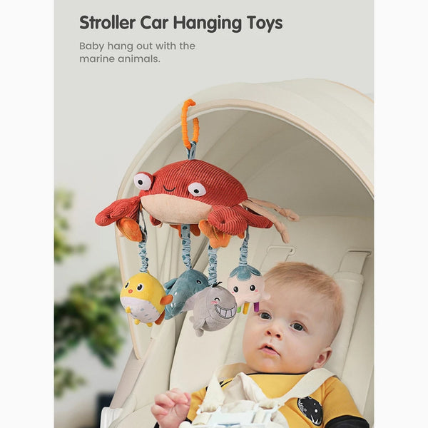 Plush Crab & Sea Animals Hanging Soft Toy Set