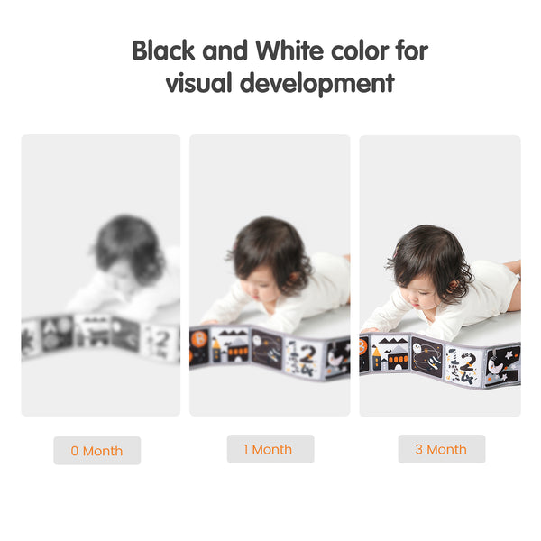 High Contrast Crib Toys Set Black and White Hanging Toys & Soft Book