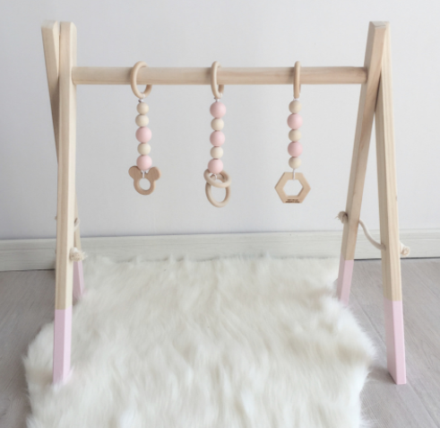Wooden Baby Gym w/ Accessories