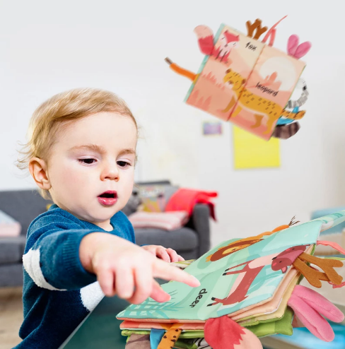 Animal Tail Baby Soft Cloth Books