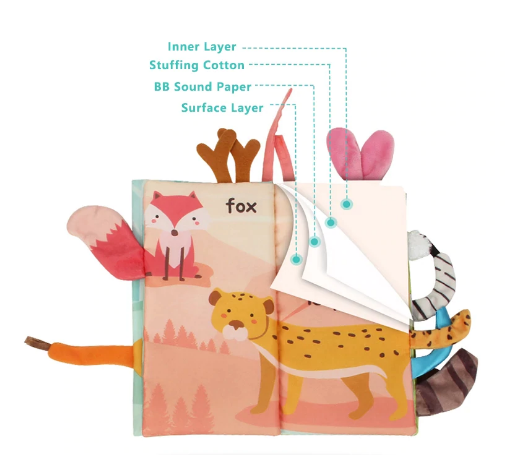 Animal Tail Baby Soft Cloth Books