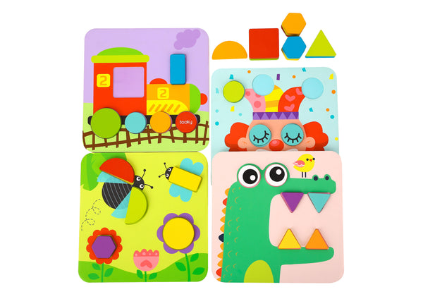 4 in 1 Chunky Wooden Shape Puzzle