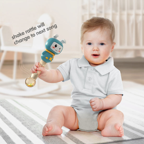 Musical Baby Bunny Rattle Toy with light and sound
