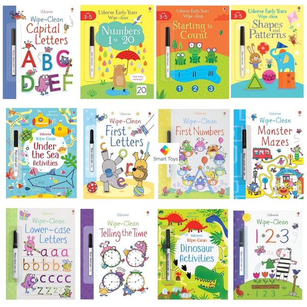 Usborne Wipe-Clean Activity Books with Erasable Marker