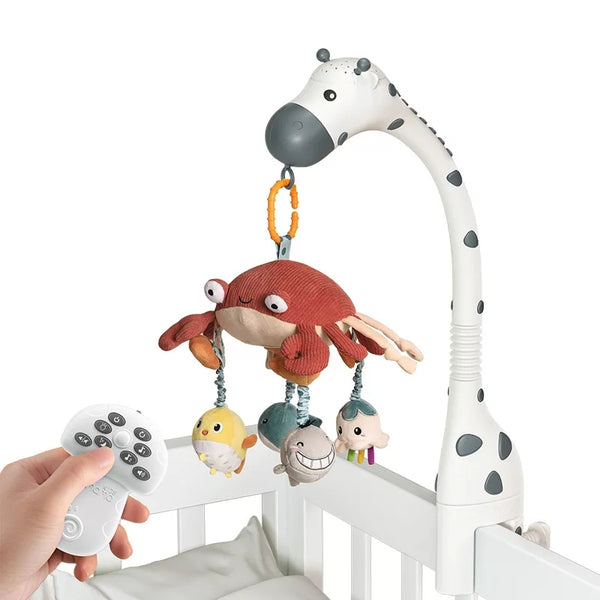 Giraffe Crib Musical Mobile & Projector with Marine Soft Hanging Toys