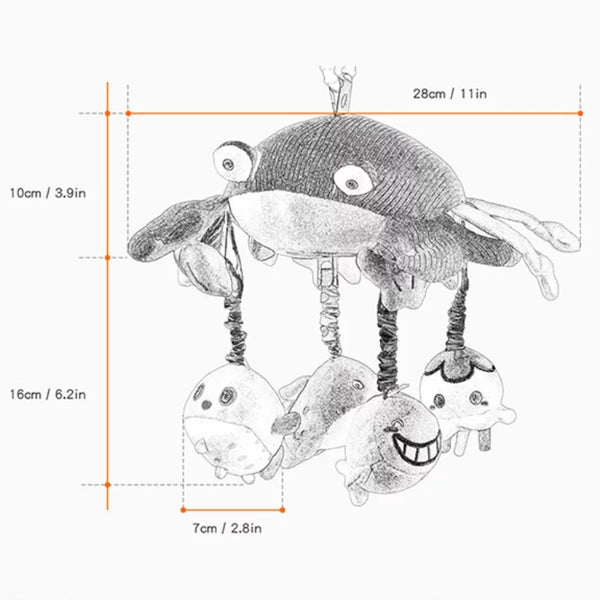 Giraffe Crib Musical Mobile & Projector with Marine Soft Hanging Toys