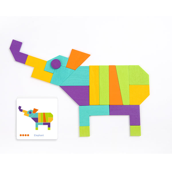Colorful Block Buddies Tangram