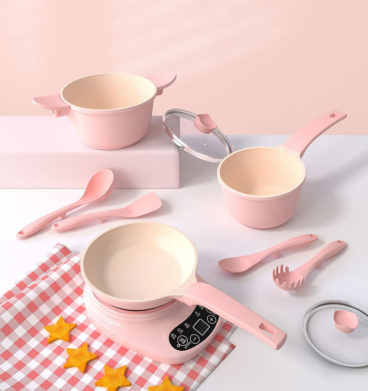 Kids Real Mini Cooking Set English Version Pink