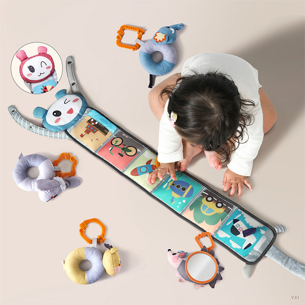 Crib Toys Set Colored Hanging Toys & Soft Cloth Books