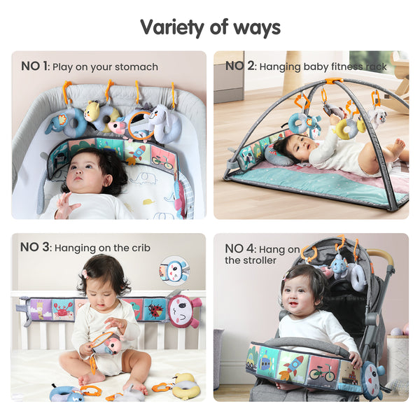 Crib Toys Set Colored Hanging Toys & Soft Cloth Books