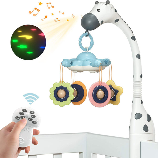 Remote Control Giraffe Crib Mobile with Light Projection & Music