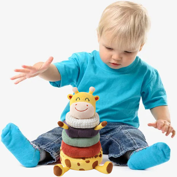 Stuffed Giraffe Stacking Ring Rattle Toy
