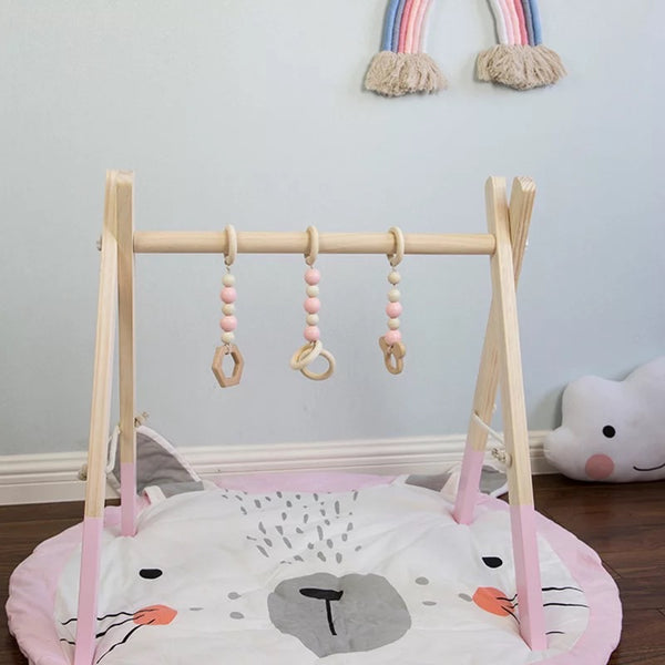 Wooden Baby Gym w/ Accessories