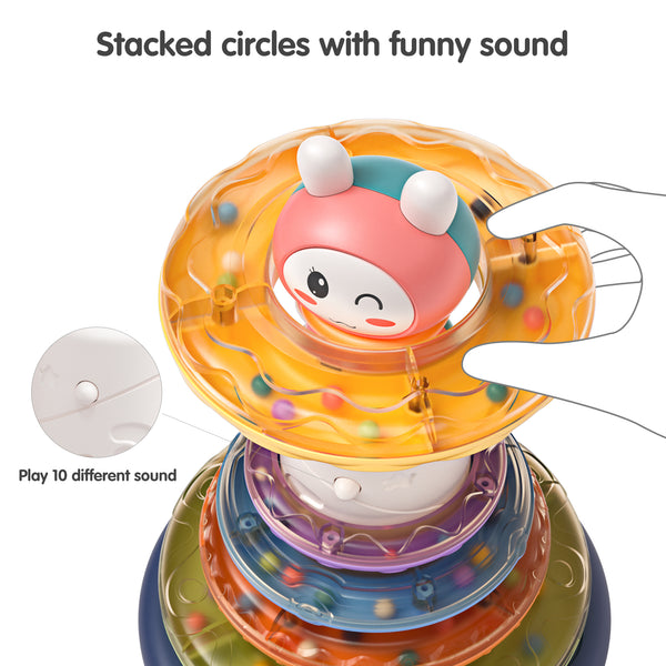 Baby Colorful Stacking Ring Tower with Light & Sound