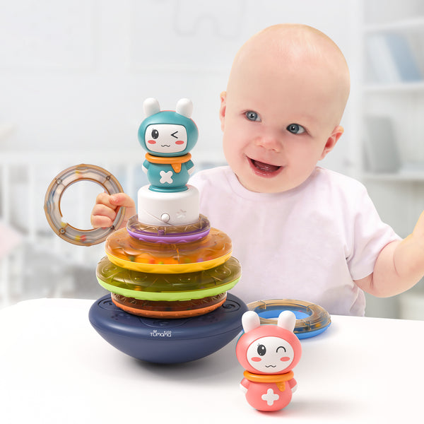 Baby Colorful Stacking Ring Tower with Light & Sound