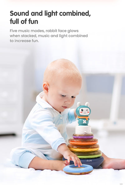 Baby Colorful Stacking Ring Tower with Light & Sound