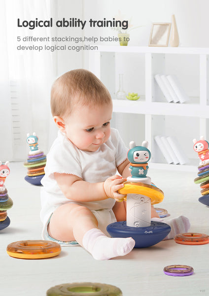 Baby Colorful Stacking Ring Tower with Light & Sound