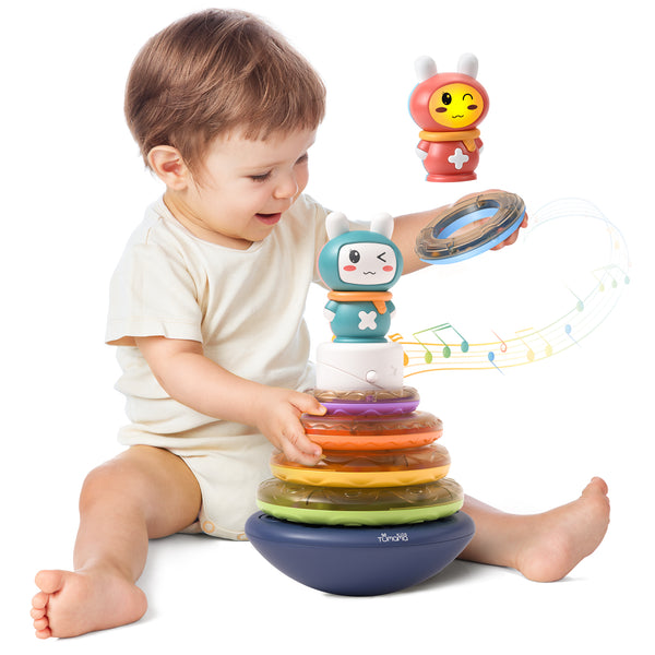 Baby Colorful Stacking Ring Tower with Light & Sound