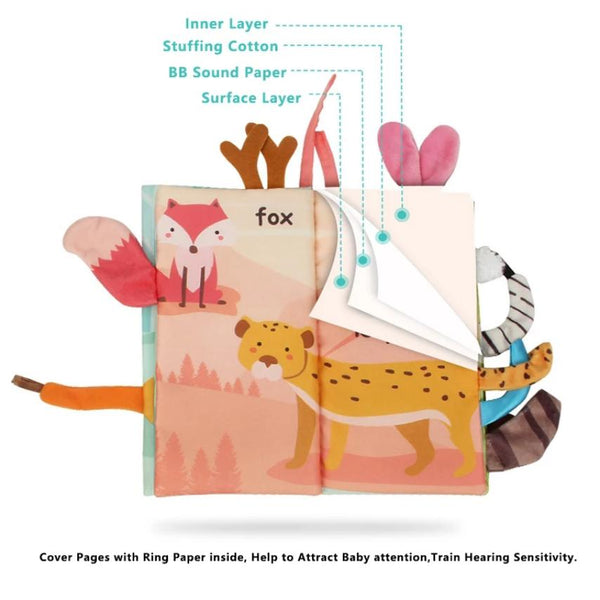 Animal Tail Baby Soft Cloth Books