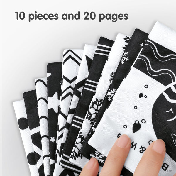 Black & White Baby Soft Cloth Books 4 Piece Set
