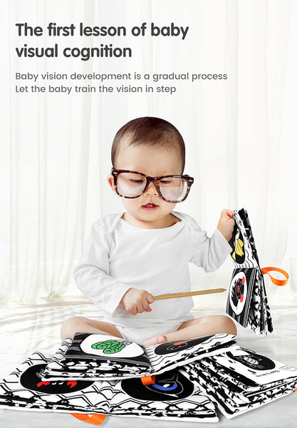 Black & White Baby Soft Cloth Books 4 Piece Set