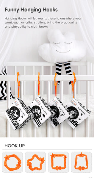Black & White Baby Soft Cloth Books 4 Piece Set