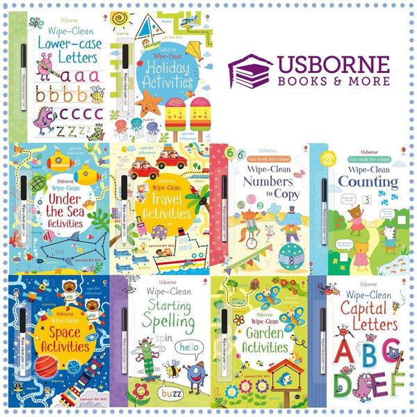 Usborne Wipe-Clean Activity Books with Erasable Marker