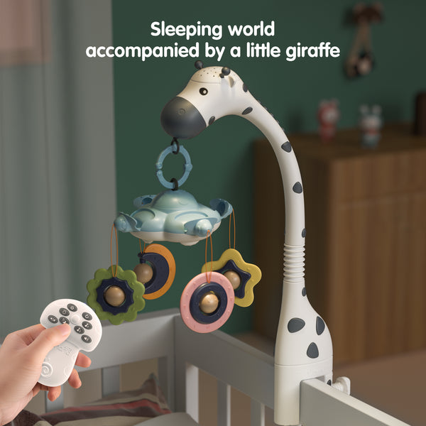 Remote Control Giraffe Crib Mobile with Light Projection & Music