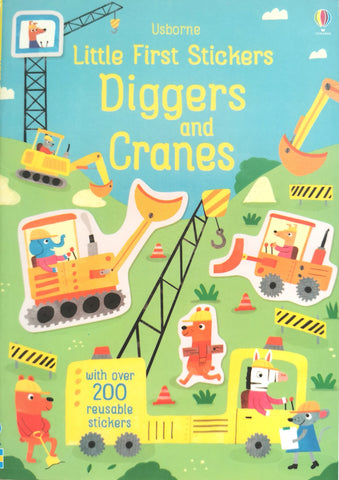 Usborne Little First Stickers Sticker Book - Diggers and Cranes