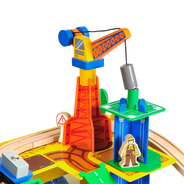 Wooden Construction Train Set
