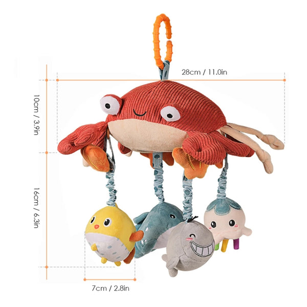 Plush Crab & Sea Animals Hanging Soft Toy Set