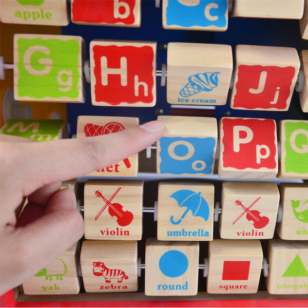 Multifunctional ABC Wooden Activity Cube