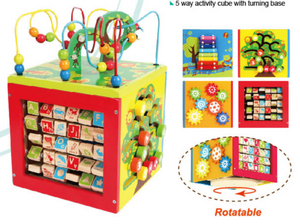 Multifunctional ABC Wooden Activity Cube