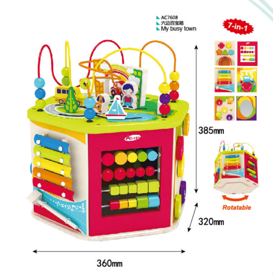 7 in 1 My Busy Town Rotating Activity Cube