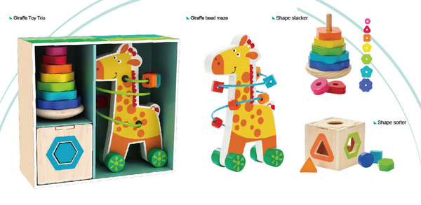 Wooden Giraffe Activity Trio Set