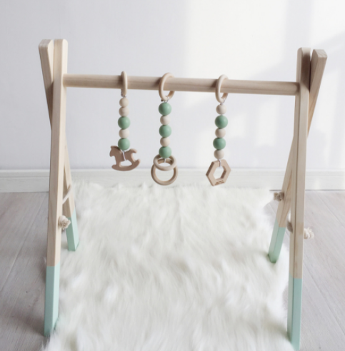 Wooden Baby Gym w/ Accessories