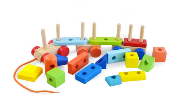 Wooden Blocks Stacking Train