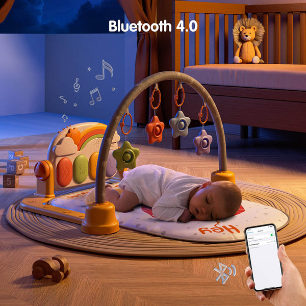 Musical Activity Play Gym  with Rattle Bluetooth, Lights & Sound - Lion