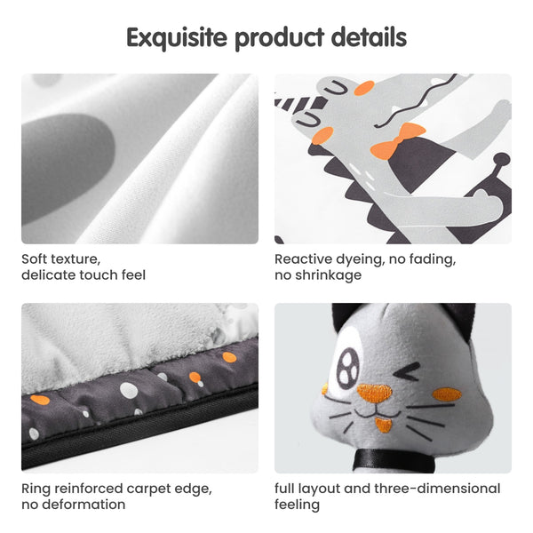 Black And White Baby Activity Gym Mat With Animal Crib Hanging Toys Soft