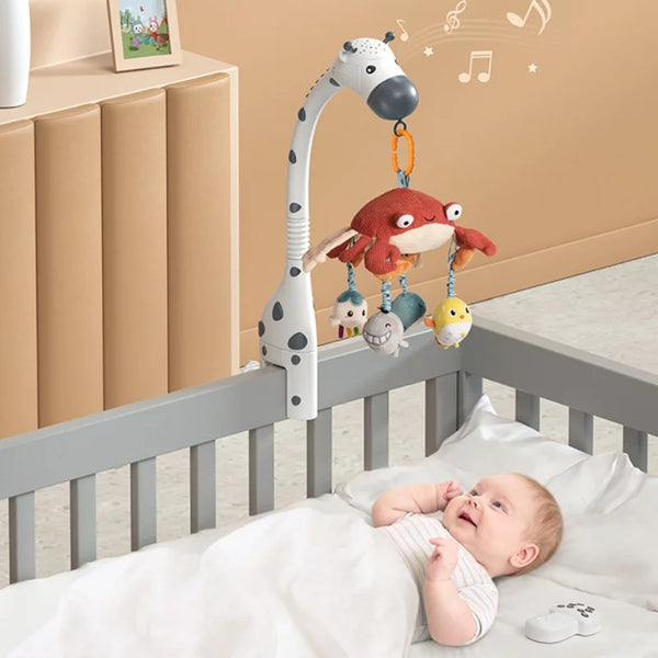 Giraffe Crib Musical Mobile & Projector with Marine Soft Hanging Toys