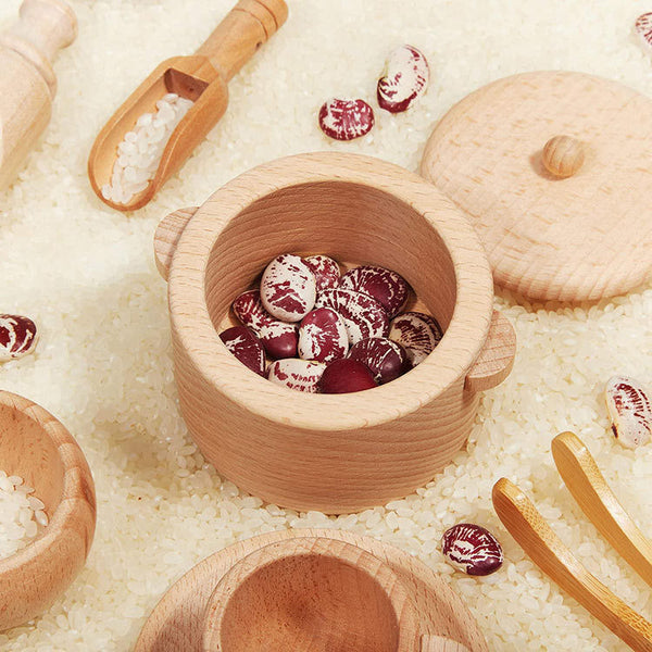 Montessori Wooden Sensory Bin Tray & Tools