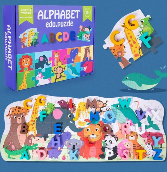 Wooden 3D Alphabet Animal Puzzle