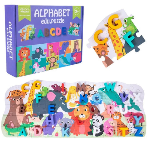 Wooden 3D Alphabet Animal Puzzle