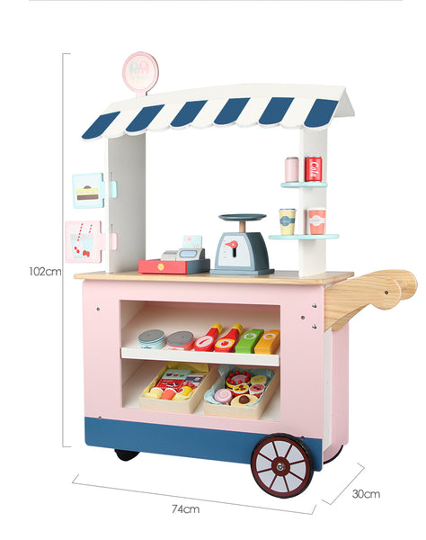 Wooden Food Grocery Stall Cart